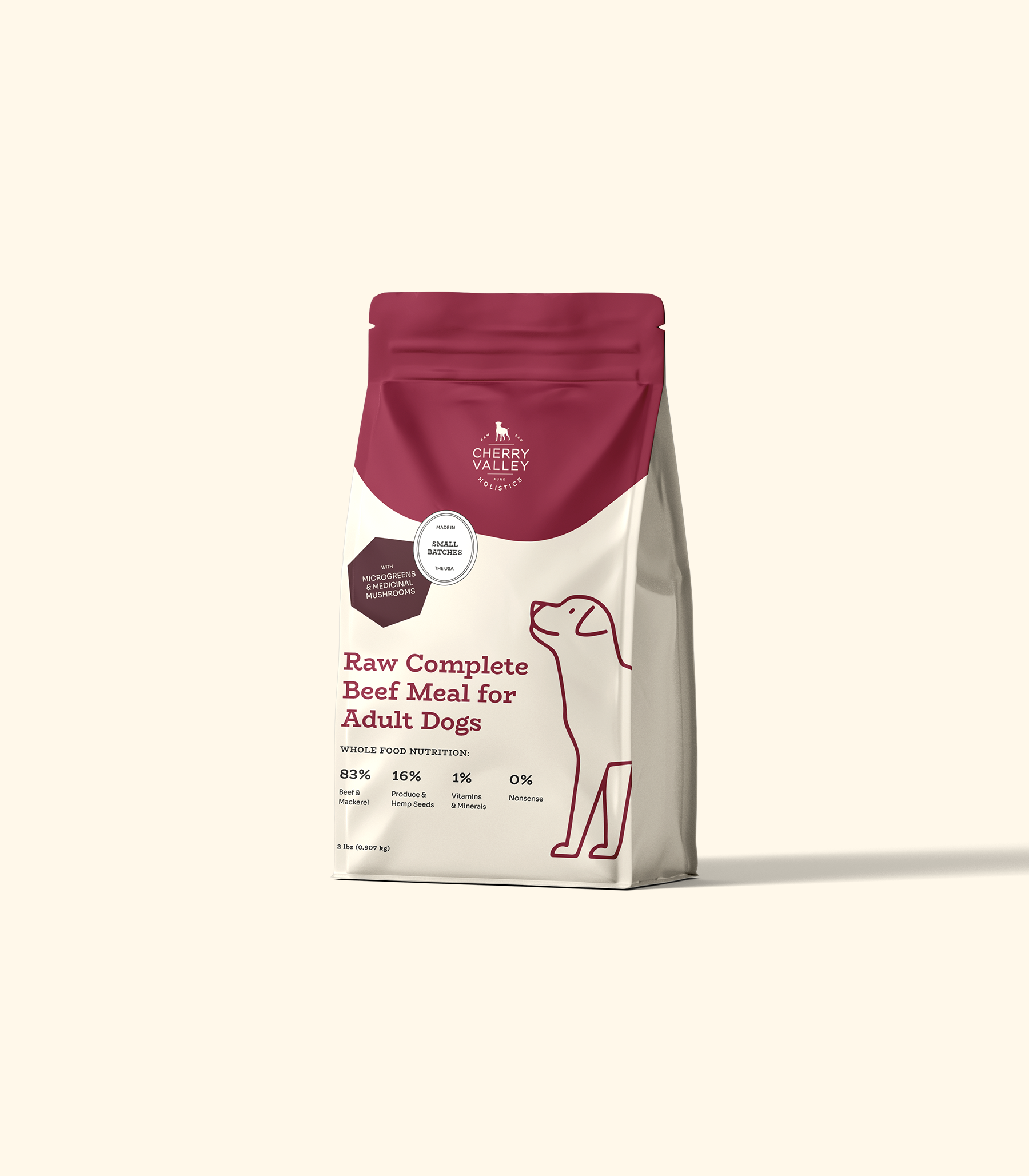 Raw Complete Beef Meal for Adult Dogs