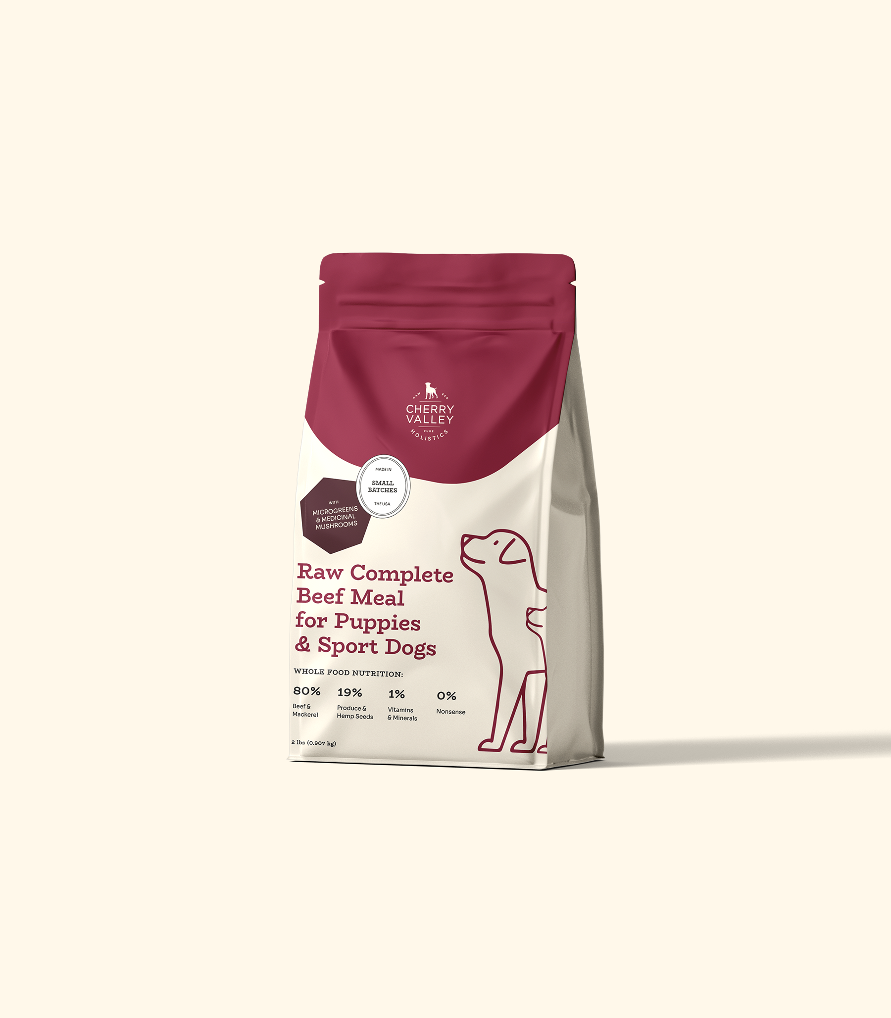 Raw Complete Beef Meal for Puppies & Sport Dogs