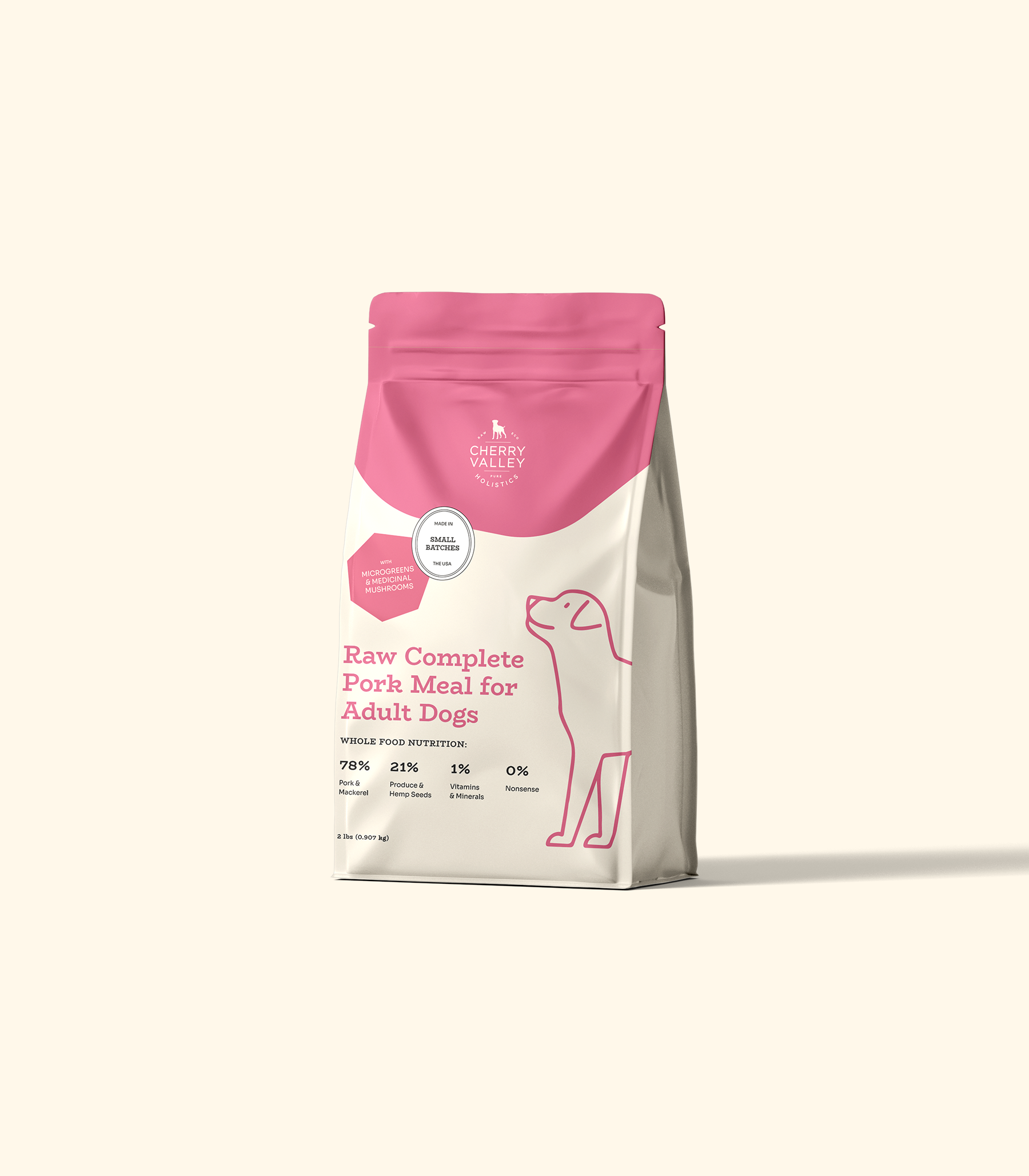 Raw Complete Pork Meal for Adult Dogs